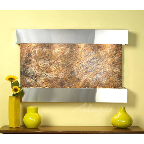 Adagio Sunrise Springs Wall Fountain With Sunflower and a Furniture