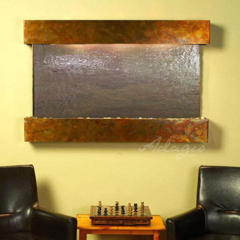 Adagio Sunrise Springs Wall Fountain With Two Chairs and Game Table