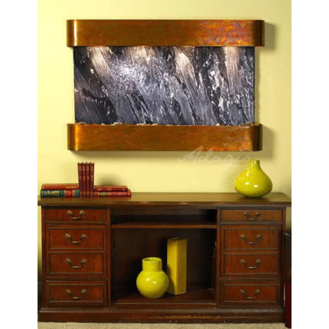 Adagio Sunrise Springs Wall Fountain With Wooden Desk And Decor