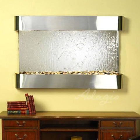 Adagio Sunrise Springs Wall Fountain for Business or Spa Spaces Front With Yellow Accent