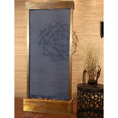 Adagio Tranquil River Floor Fountain - Center Mount With Artistic Accents And Texture