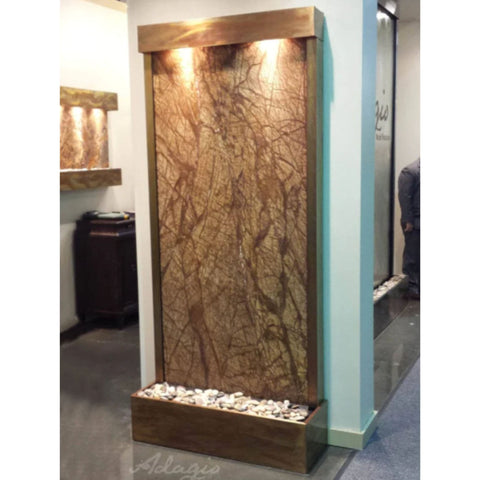 Adagio Tranquil River Modern Floor Water Fountain With Neutral Walls And Elegant Accents