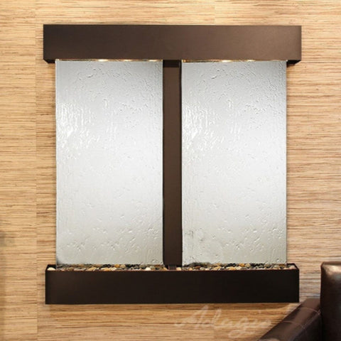 Adagio Water Features Aspen Falls Wall Fountain Square Corners Blackened Copper Silver Mirror