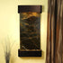 Thumbnail for Adagio Water Features Cascade Springs Wall Fountain With Silky Brown Curtain And Dried Grass Stems-Rainforest Green Marble Blackened Copper-Rounded