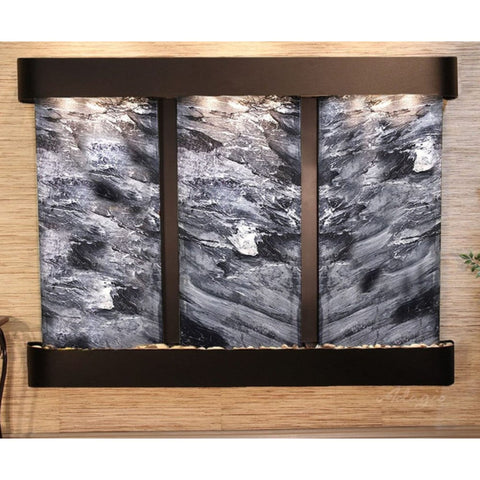 Adagio Water Features Deep Creek Falls Wall Fountain Neutral Wooden Textured Walls