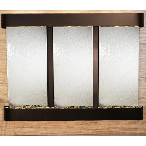 Adagio Water Features Deep Creek Falls Wall Fountain Silver Mirror Blackened Copper Rounded