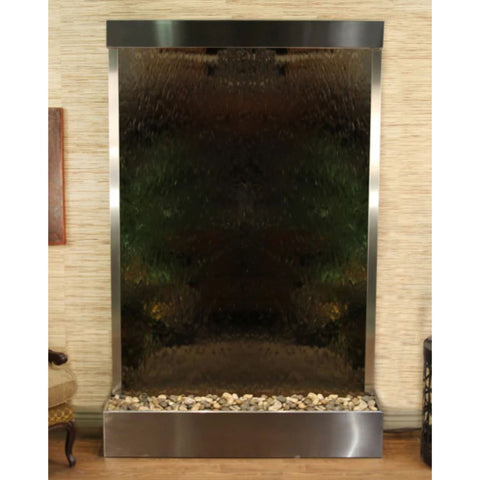 Adagio Water Features Grandeur River Floor Fountain - Rear Mounted With Textured Wall Accent Background