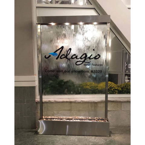 Adagio Water Features Grandeur River Floor Water Fountain - Centered in Base With Brand Logo And Text