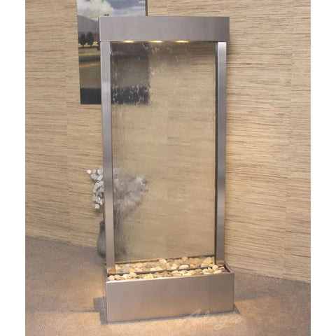 Adagio Water Features Harmony River Floor Fountain - Center Mount With Painting Wall Frame in the Background