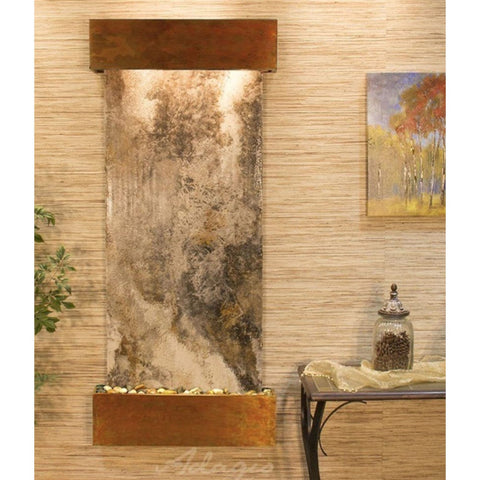 Adagio Water Features Inspiration Falls Wall Fountain With Minimalist Decor and Painting-Squared Corners