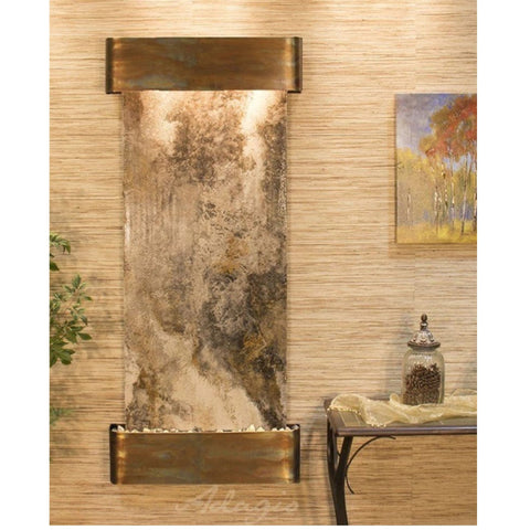 Adagio Water Features Inspiration Falls Wall Fountain With Minimalist Decor and Painting