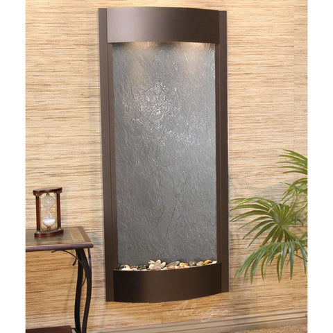 Adagio Water Features Pacifica Waters Wall Fountain With Hourglass Decor and Green Leaves