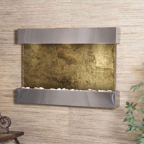 Adagio Water Features Reflection Creek Wall Fountain With Neutral Textured Wall Accent