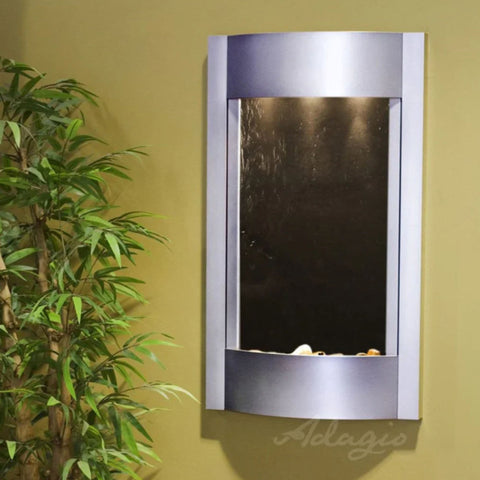 Adagio Water Features Serene Waters Wall Fountain With Artificial Green Plants