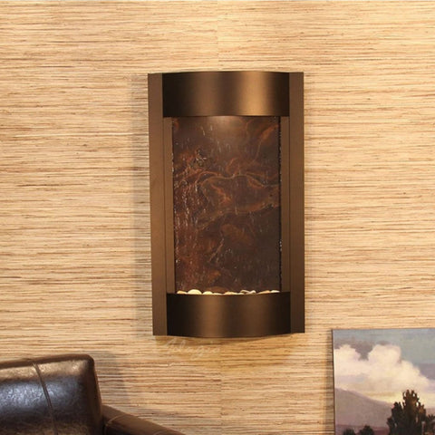 Adagio Water Features Serene Waters Wall Fountain With Leather Seating And Artwork