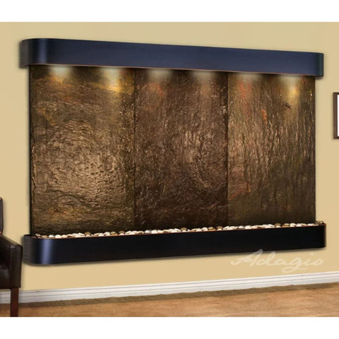 Adagio Water Features Solitude River Three Panel Wall Fountain Multi-Color Slate-Blackened Copper-Rounded-White