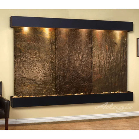 Adagio Water Features Solitude River Three Panel Wall Fountain Multi-Color Slate-Blackened Copper-Squared-White
