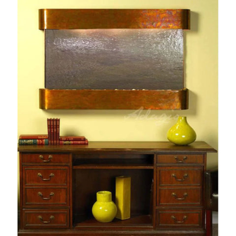 Adagio Water Features Sunrise Springs Wall Fountain With Green Figurines and Cabinetry