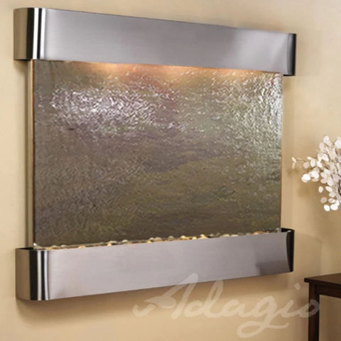 Adagio Water Features Teton Falls Wall Fountain With Neutral Tones And Decor