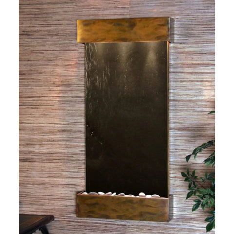 Adagio Water Features Whispering Creek Wall Fountain Black Feather Stone Rustic Copper White