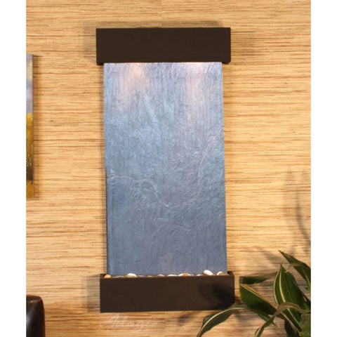 Adagio Water Features Whispering Creek Wall Fountain Black Feather Stone Antique Bronze White