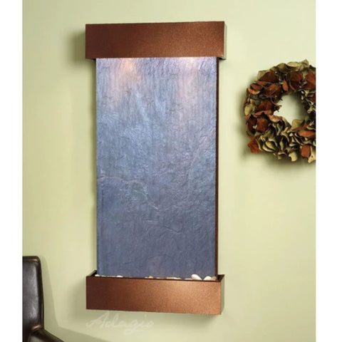 Adagio Water Features Whispering Creek Wall Fountain Black Feather Stone Wood land Brown White