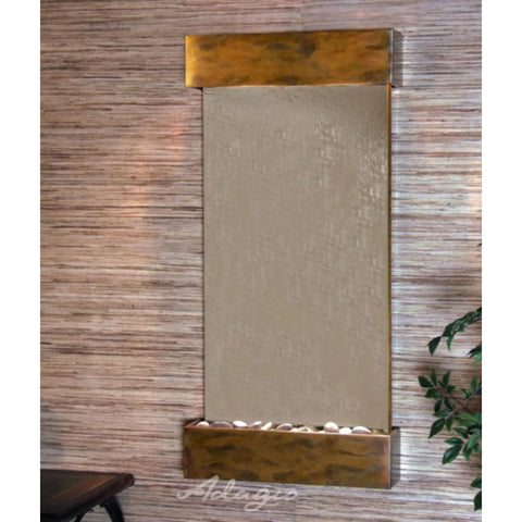 Adagio Water Features Whispering Creek Wall Fountain Bronze Mirror Rustic Copper White