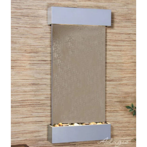 Adagio Water Features Whispering Creek Wall Fountain Bronze Mirror Silver Metallic White