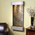 Thumbnail for Adagio Water Features Whispering Creek Wall Fountain Green Feather Stone Silver Metallic White2