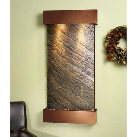 Adagio Water Features Whispering Creek Wall Fountain Green Feather Stone Woodland Brown White