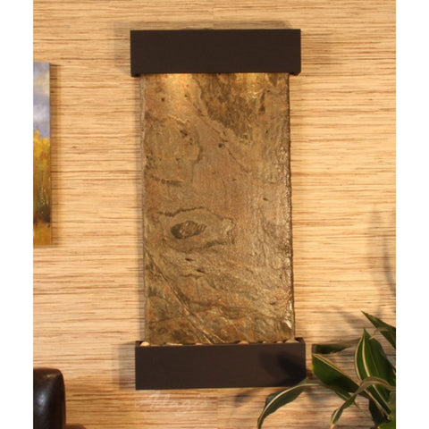 Adagio Water Features Whispering Creek Wall Fountain Green Slate Antique Bronze White