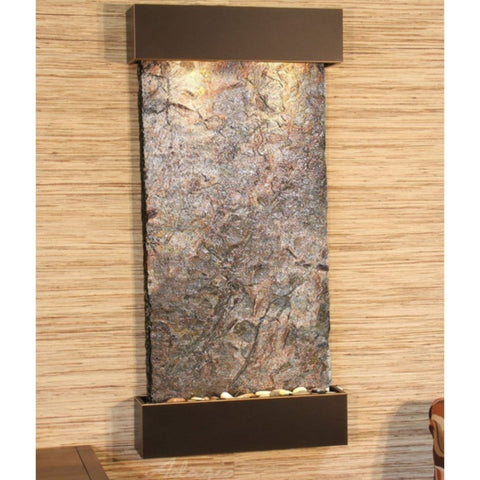 Adagio Water Features Whispering Creek Wall Fountain Green Slate Blackened Copper White