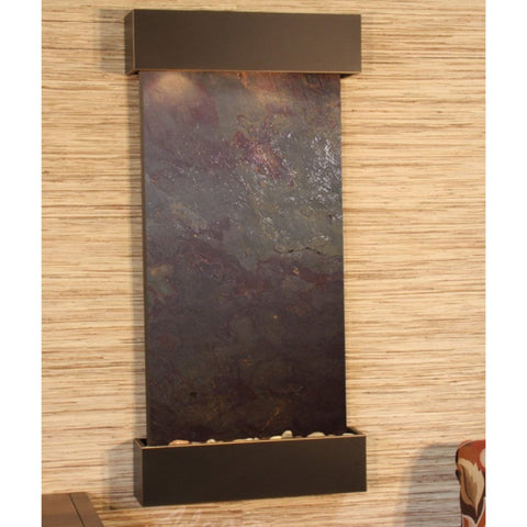 Adagio Water Features Whispering Creek Wall Fountain Multi-Color Feather Stone Blackened Copper White