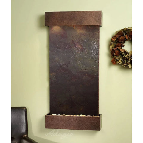 Adagio Whispering Creek Wall FountainMulti-Color Feather Stone Copper Vein White