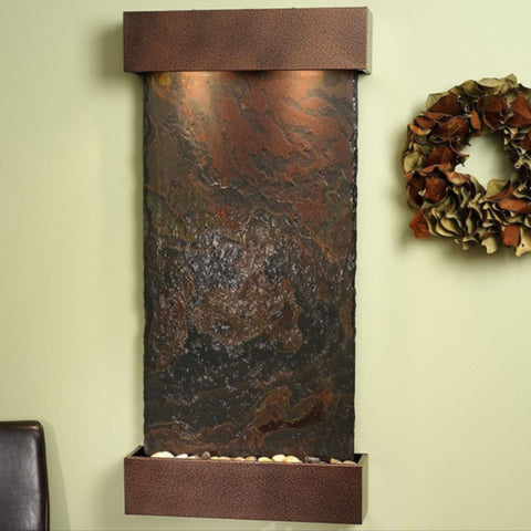 Adagio Whispering Creek Wall Fountain Multi-Color Slate Copper Vein White