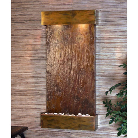 Adagio Whispering Creek Wall Fountain Multi-Color Slate Rustic Copper White