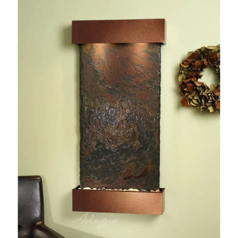 Adagio Whispering Creek Wall Fountain Multi-Color Slate Woodland Brown White