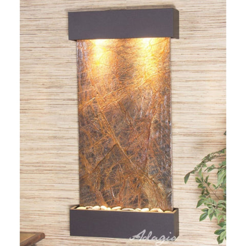 Adagio Whispering Creek Wall Fountain Rainforest Brown Marble Antique Bronze White