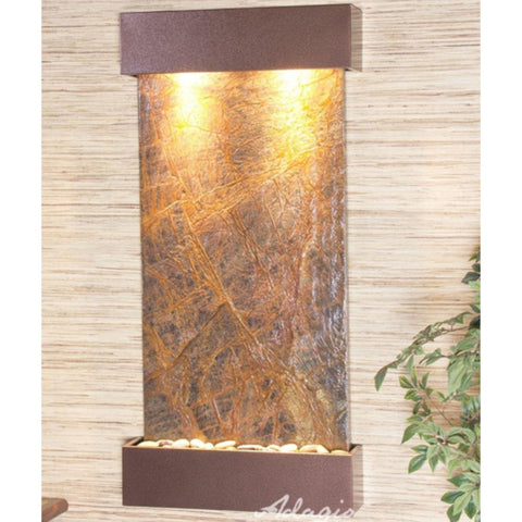 Adagio Whispering Creek Wall Fountain Rainforest Brown Marble Copper Vein White