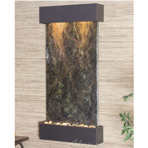 Adagio Whispering Creek Wall Fountain Rainforest Green Marble Antique Bronze White