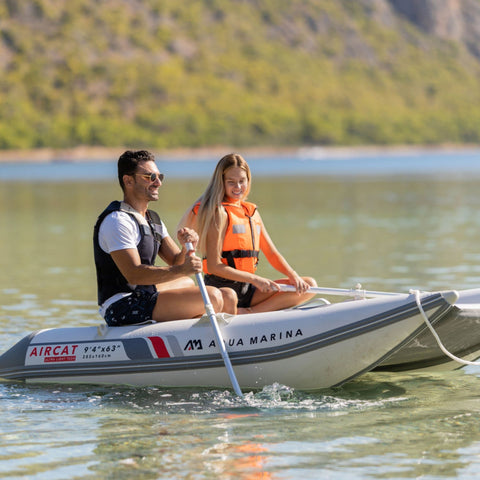 Aircat 335 With A Boy Paddling While The Girl Is Watching