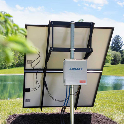Airmax SolarSeries Direct Drive Aeration System With Pond And Beautiful Landscape Background