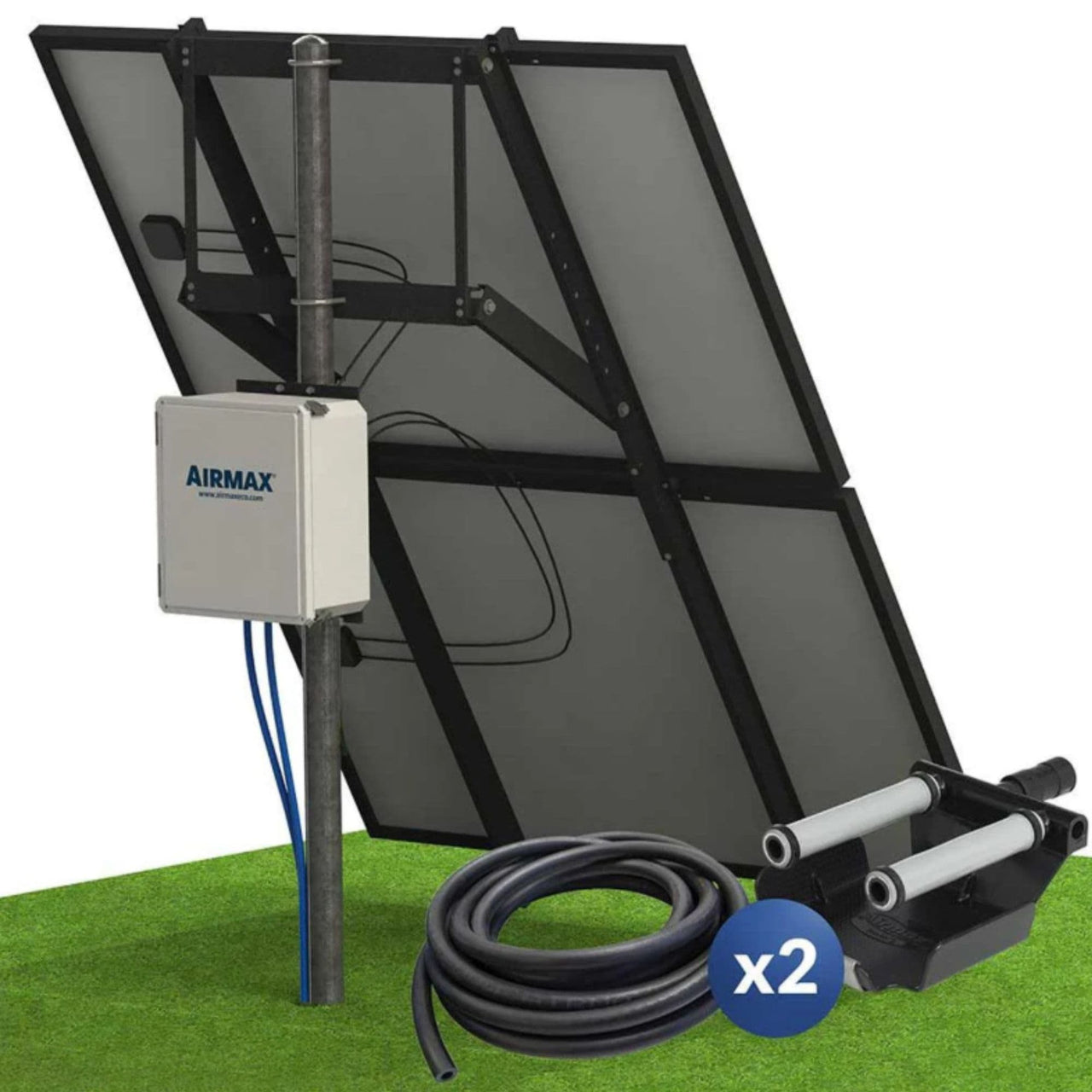 Airmax SolarSeries Direct Drive Aeration System With Weighted Airlines And Diffusers X2