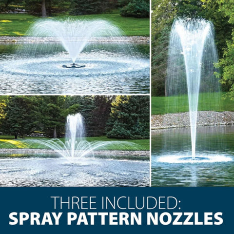 Airmax SolarSeries Pond Aerating Fountain Three Spray Pattern Nozzles