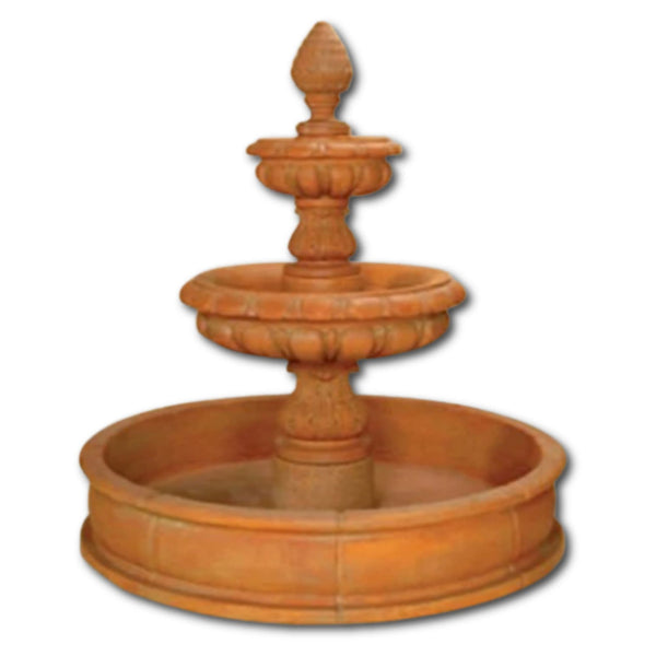 Amelia Two Tier Pond Fountain With Plain White Background