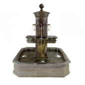 Anduze Carre Fountain with Square Pond For Spouts With Plain White Background