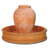 Anfora Fountain Large with 51inch Concrete Pond With Plain White Background