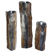 Anjon Large Polished Canyon Basalt Columns Set Plain White Background