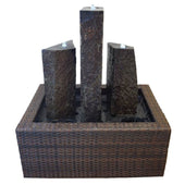 Anjon Polished Pyramid Basalt Column Set Plain White Background