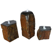 Anjon Top Dome Polished Basalt Column Set Plain White Background